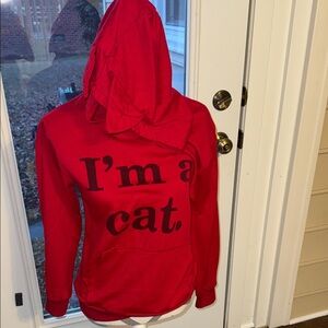 Red 'I'm a Cat' Hoodie